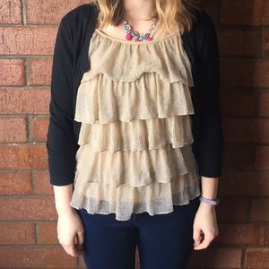 Shimmer Layered Tank Top Large