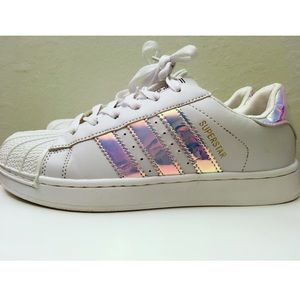 Adidas holographic superstar sneakers