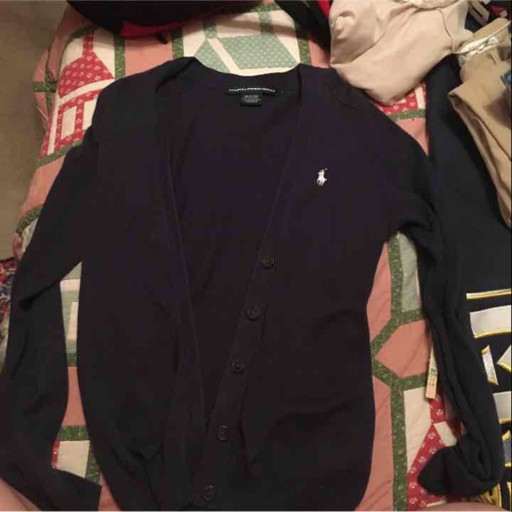 Navy polo cardigan