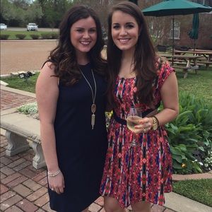 Gorgeous multicolored Aztec cut out dress