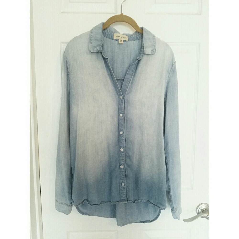 Cloth & Stone Denim High Low Top