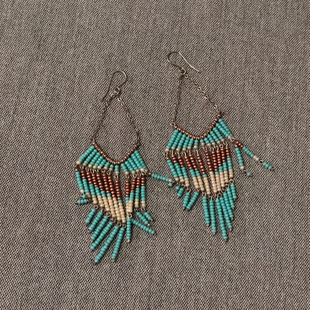 Aztec beaded earrings