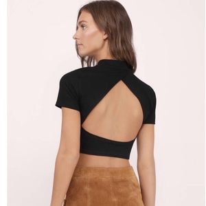 Ribbed black bandage crop top