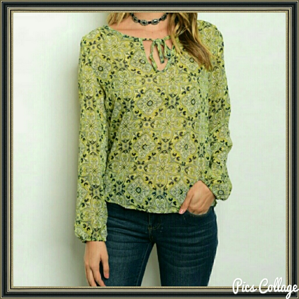Chartreuse Chiffon Blouse