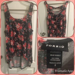 Torrid Floral Top w/ Back Knot
