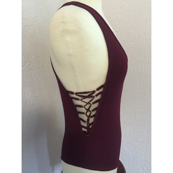 NWT Romeo+Juliet Couture Burgundy Bodysuit size M - Picture 3 of 6