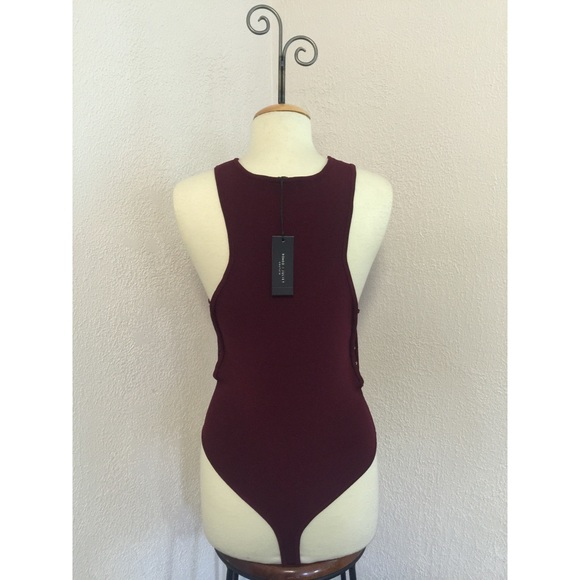 NWT Romeo+Juliet Couture Burgundy Bodysuit size M - Picture 4 of 6