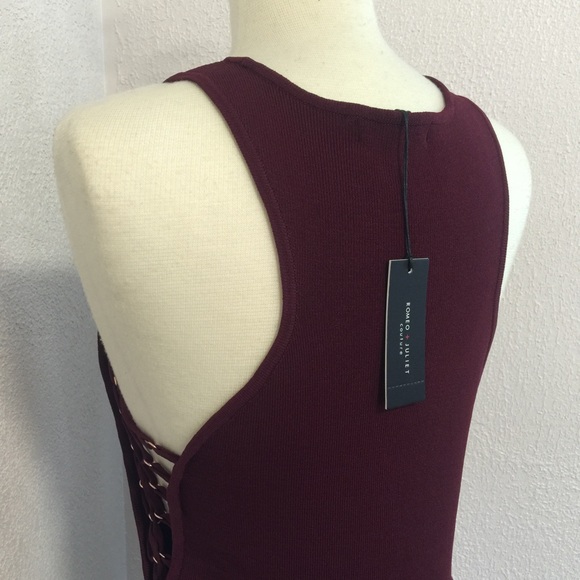 NWT Romeo+Juliet Couture Burgundy Bodysuit size M - Picture 5 of 6