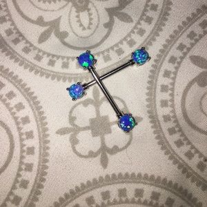 🔵BLUE OPAL NIPPLE RINGS