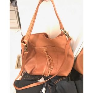 LUCKY BRAND Sydney Hobo leather crossbody -tobacco