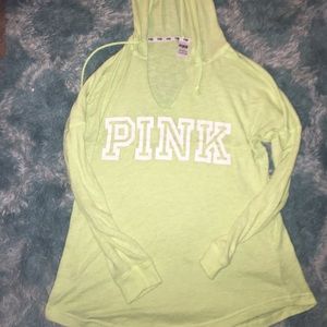 Lightweight neon green PINK sweatshirt shirt