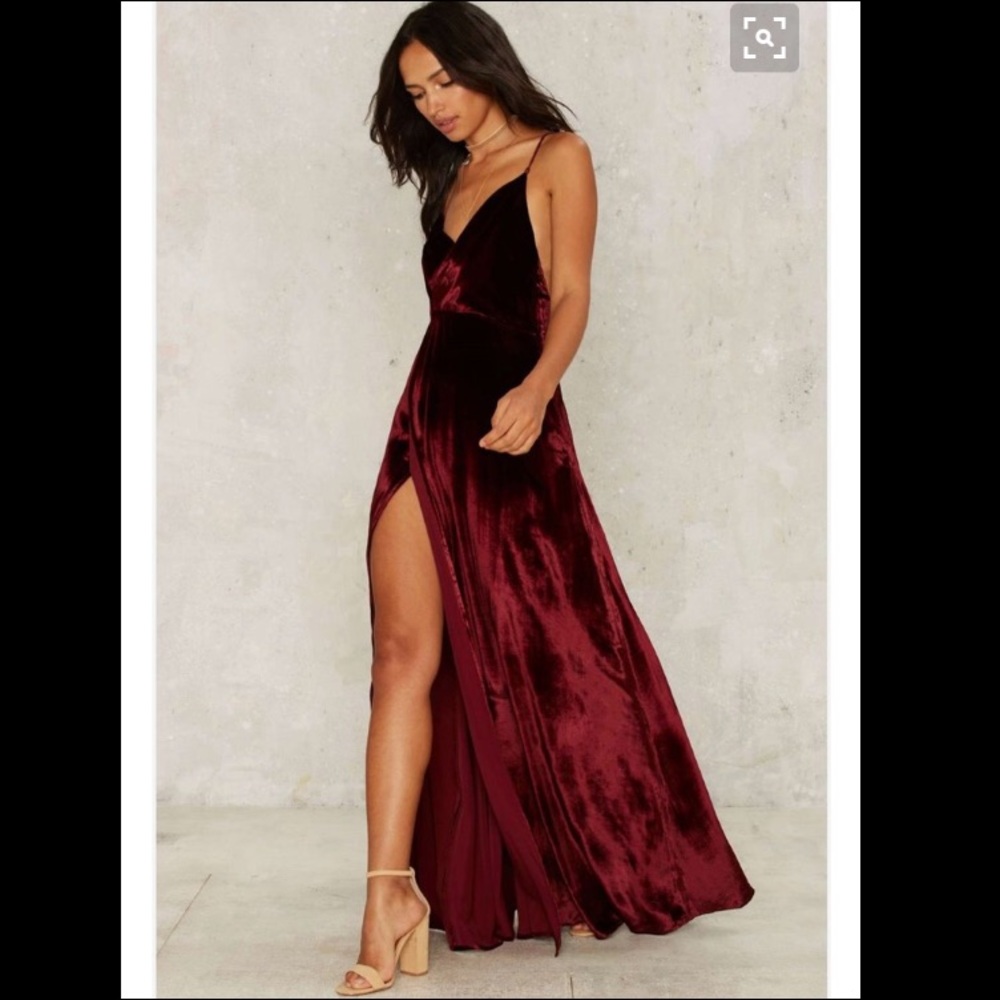 Maroon Velvet Dress