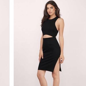 Black Skyline Crossback Midi Dress