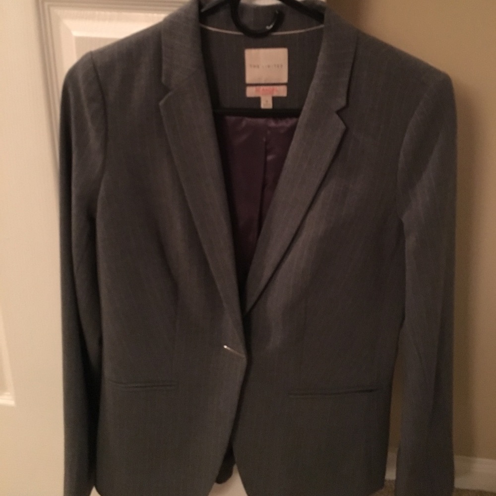 Gray pinstripe blazer