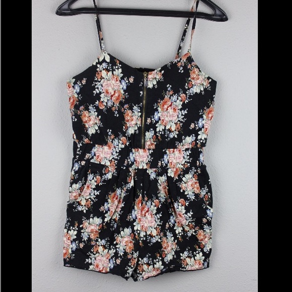 Lucca Couture Other - Lucca Couture Black Floral Spring Romper