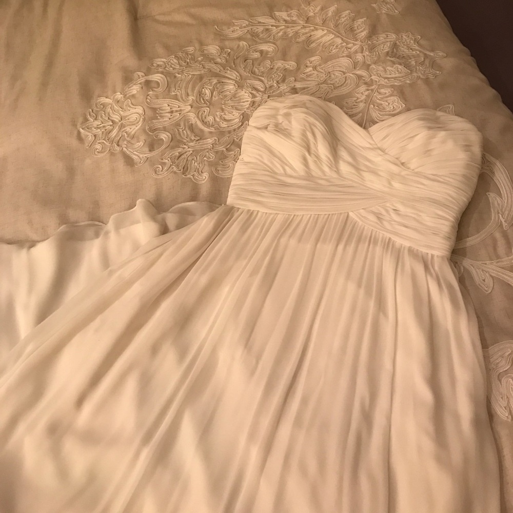 Long white dress debutante/ wedding/ prom