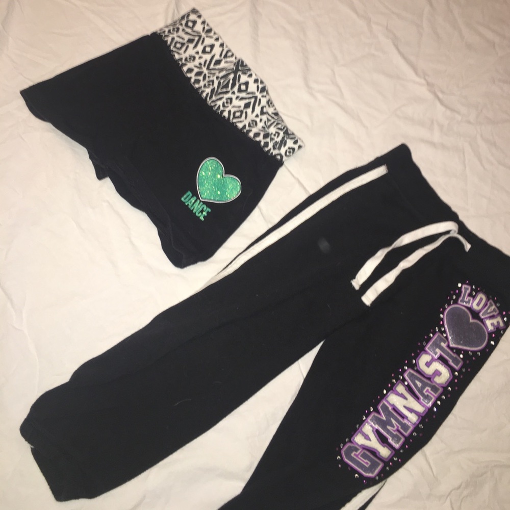 Justice athletic shorts and sweats