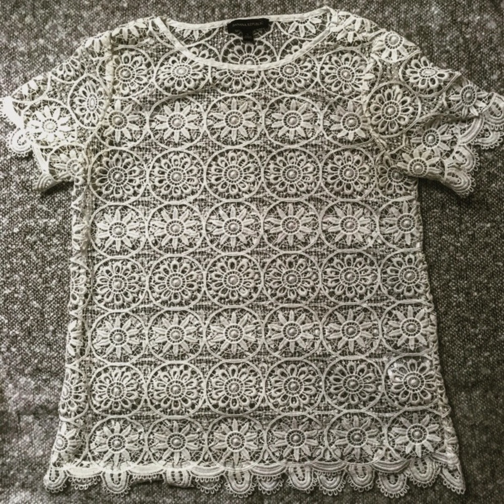 Banana Republic Eyelet Top, Size Small - Picture 4 of 8