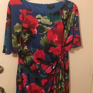 Floral print wrap style Tahari dress