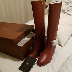 Brand new authentic Coach leather Carolina boots