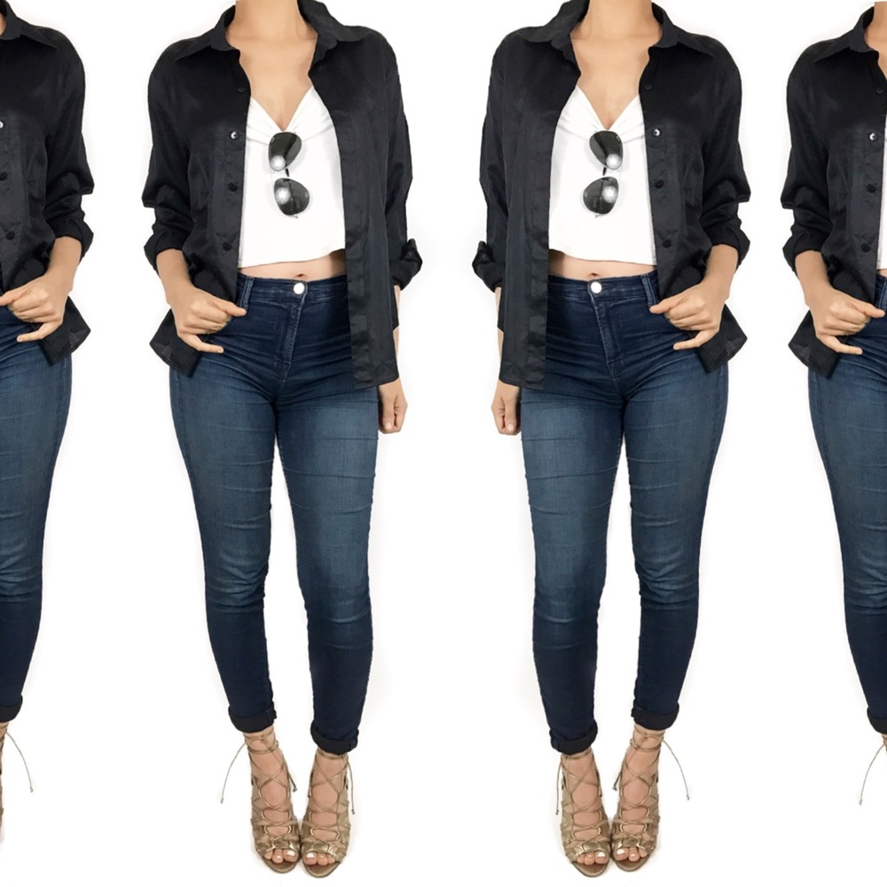 Escada sport black cotton button down - Picture 2 of 4