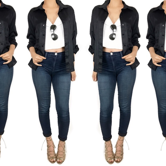 Escada sport black cotton button down - Picture 2 of 4