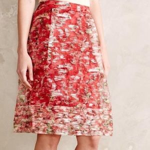 NWT anthropologie lovely skirt red size0