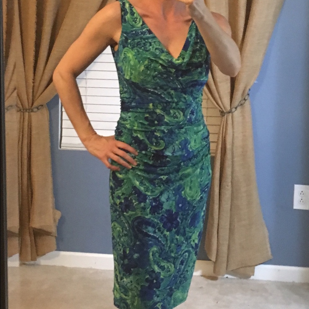 Ralph Lauren multicolored cocktail dress.