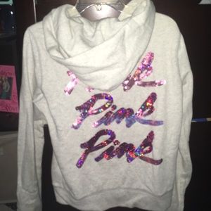 PINK medium soft thick jacket light grey