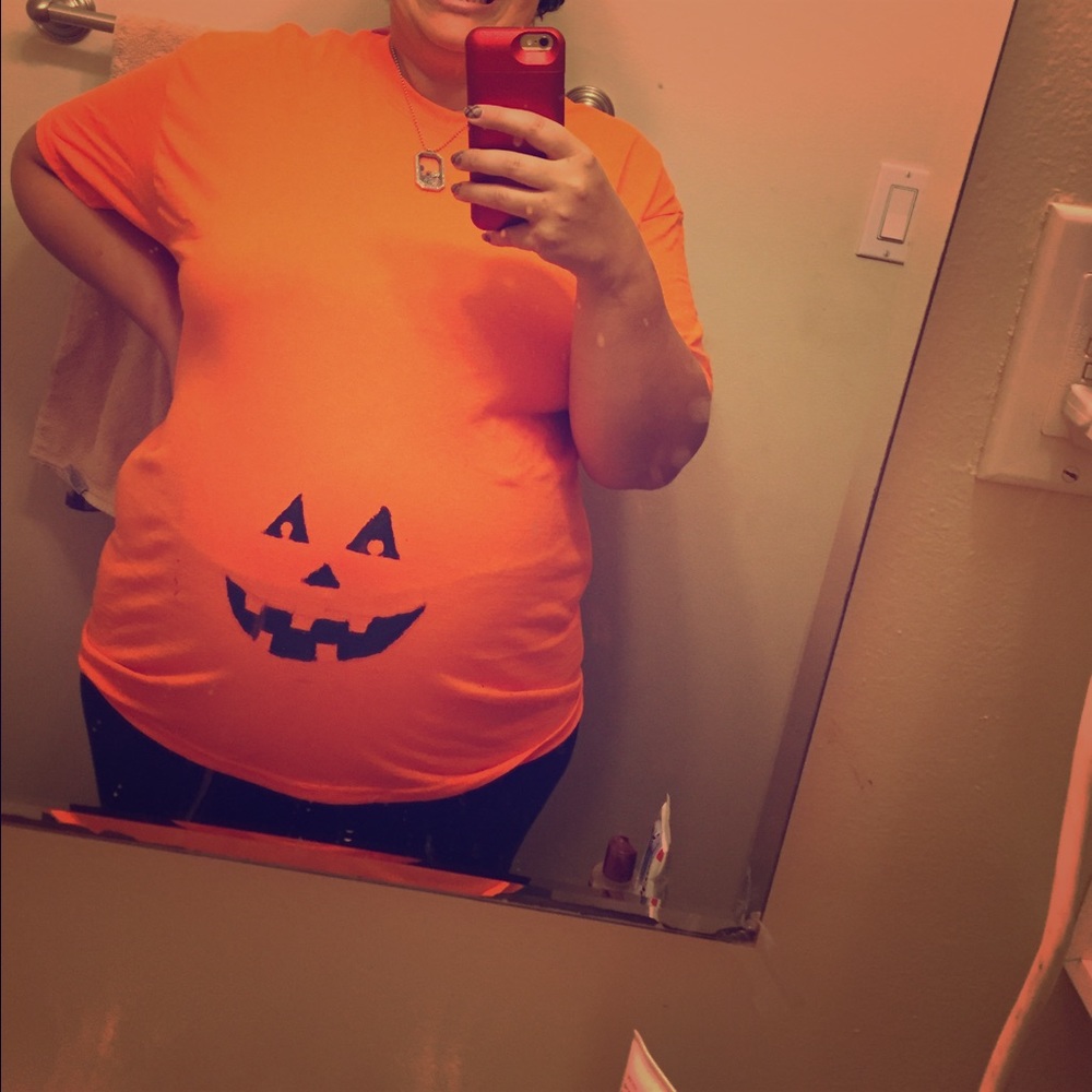 Homemade Halloween maternity shirt
