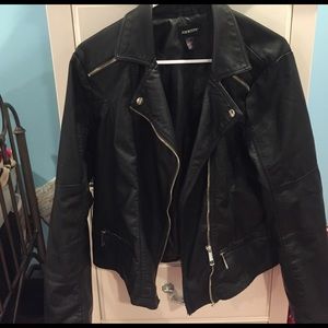 Faux leather black jacket