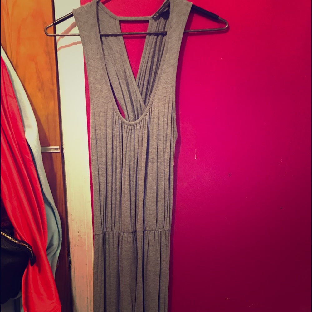 Grey racer back maxi dress