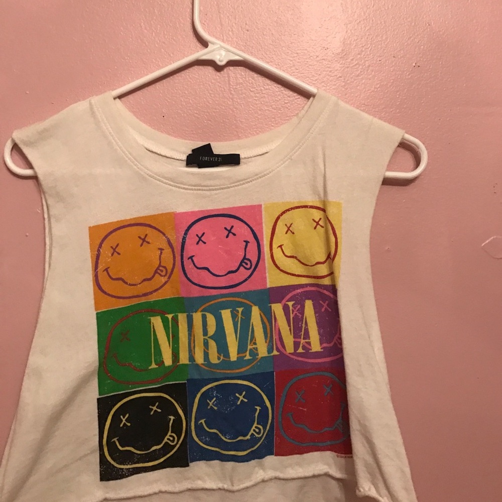 Nirvana cropped muscle tee