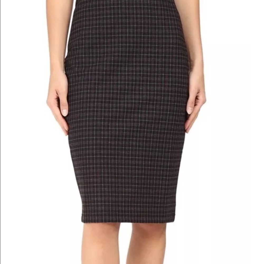 Sanctuary Simone Skirt Size L Green Plaid Ponte