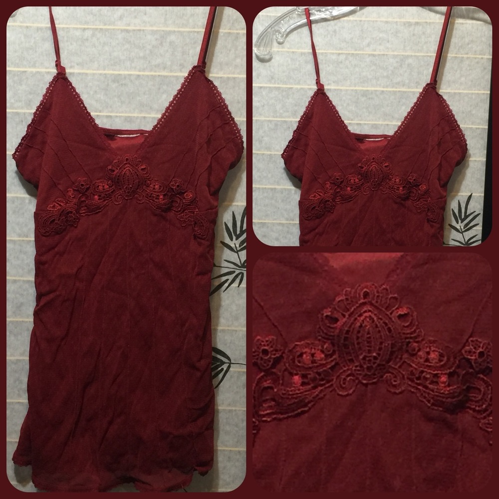 Burgundy lace top