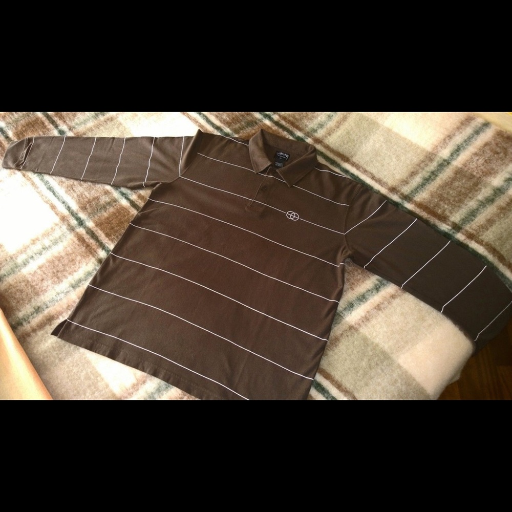 STUSSY Brown Long Sleeves Polo Shirt