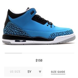 AIR JORDAN RETRO 3 POWDER BLUE