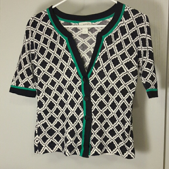 LOFT Sweaters - Ann Taylor Loft Quatrefoil Design Cardigan