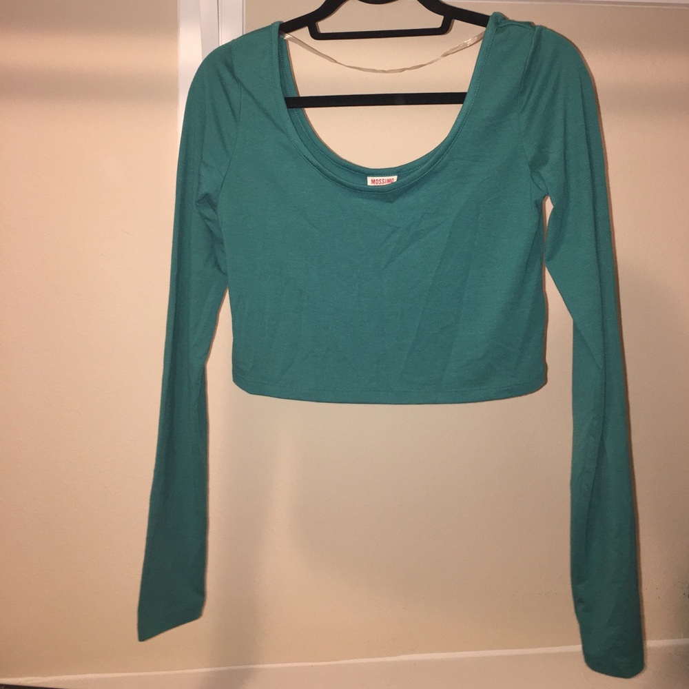 Teal green crop top