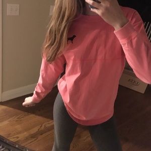 PINK coral long sleeved shirt