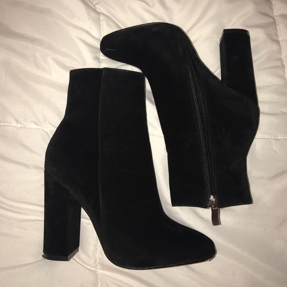 Velvet ankle boots