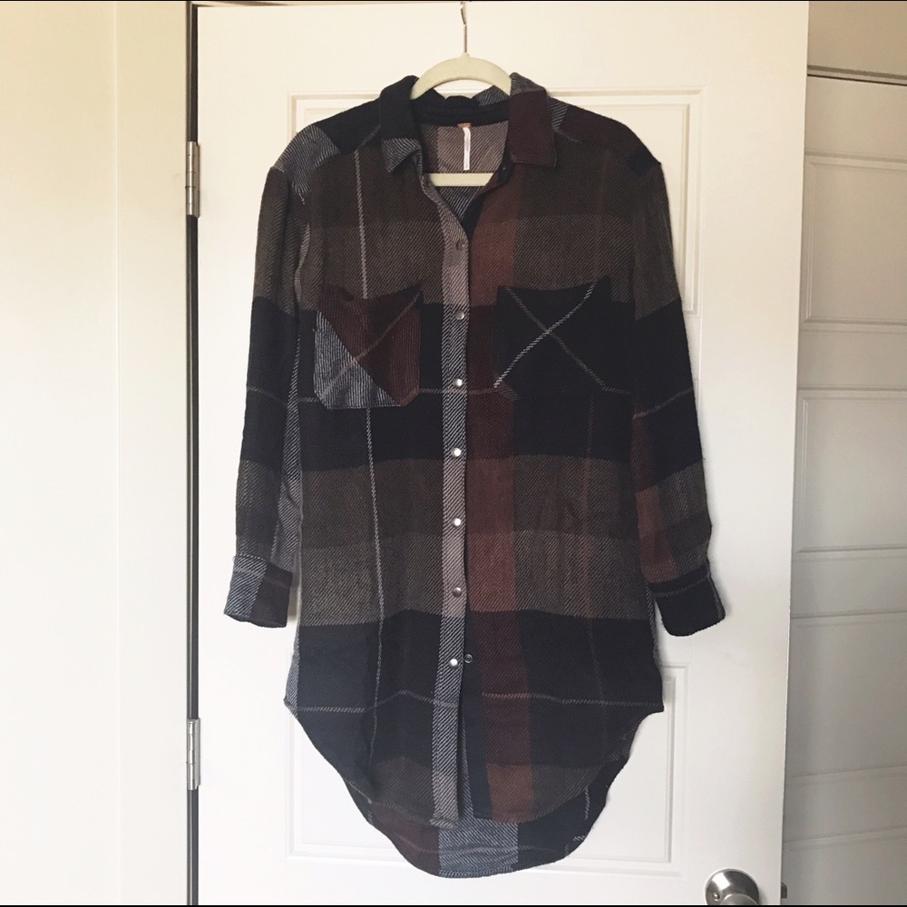 Free People flannel tunic