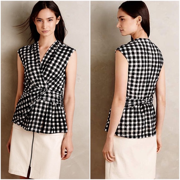 Anthropologie Deletta Delphine Gingham Top - Picture 2 of 4