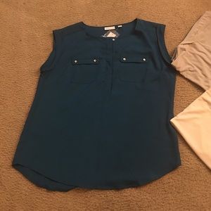 ❣NWT New York & Co Sz M sleeveless  turquoise top