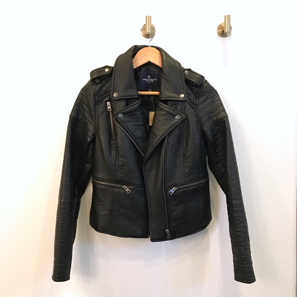 NWT Faux leather moto jacket