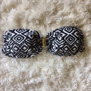 Old Navy black and white bandeau bikini top