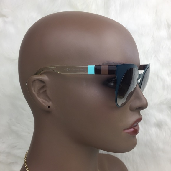 Fendi Cat-eye Grey Mirror Shade Sunglasses--Aqua