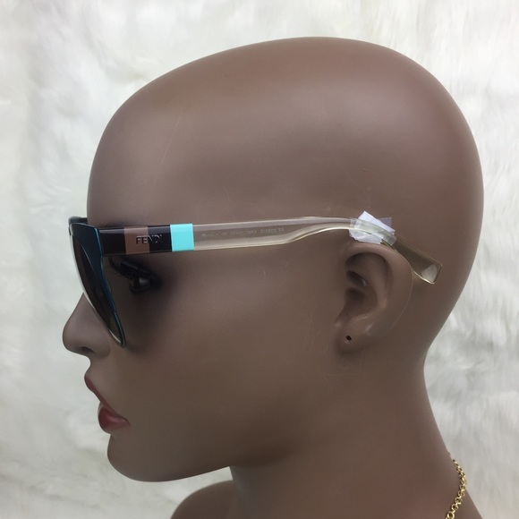 Fendi Cat-eye Grey Mirror Shade Sunglasses--Aqua main image 7