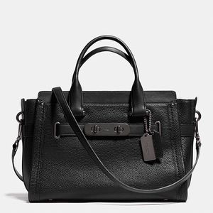 AUTHENTIC COACH SWAGGER CARRYALL HANDBAG BLACK