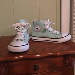 Toddler girl light blue converse high tops